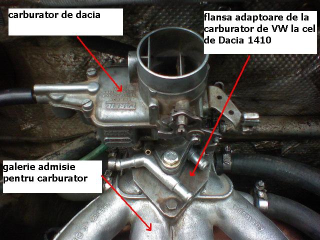 carburator montat cu flansa adaptoare.JPG